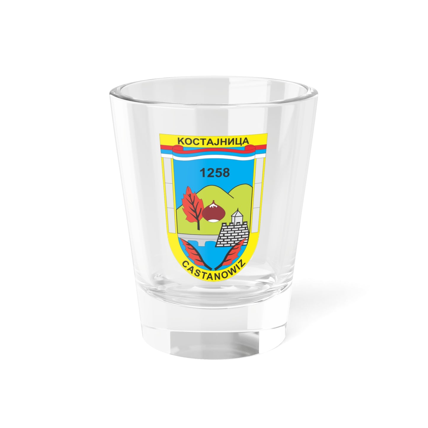Kostajnica-grb (Bosnia and Herzegovina) (Coat of Arms) Shot Glass 1.5oz