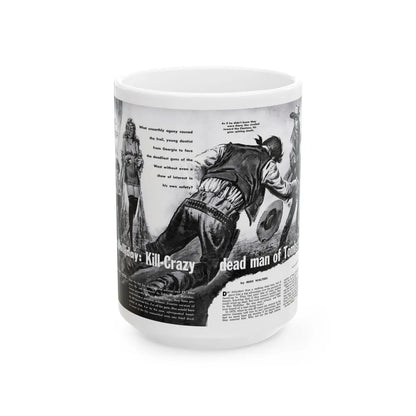 Doc Holliday - Kill-Crazy dead man of Tombstone, Man's Adventure, December 1958 - White Coffee Mug-15oz-Go Mug Yourself