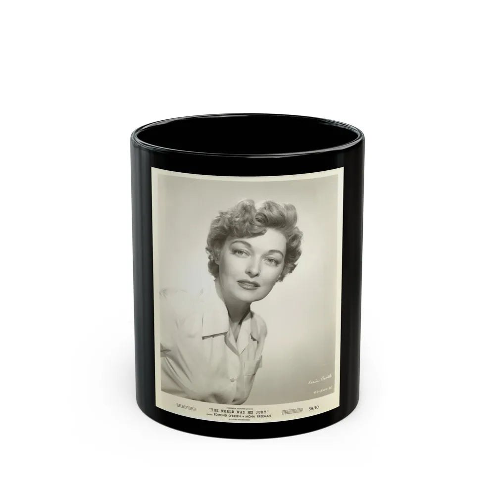 Karin Booth #18 (Vintage Female Icon) Black Coffee Mug-11oz-Go Mug Yourself