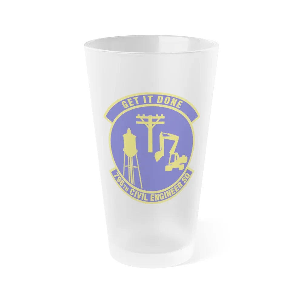 796th Civil Engineer Squadron (U.S. Air Force) Frosted Pint Glass 16oz-16oz-Frosted-Go Mug Yourself