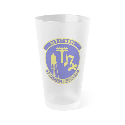 796th Civil Engineer Squadron (U.S. Air Force) Frosted Pint Glass 16oz-16oz-Frosted-Go Mug Yourself