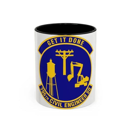 796th Civil Engineer Squadron (U.S. Air Force) Accent Coffee Mug 11oz Black - Go Mug Yourself