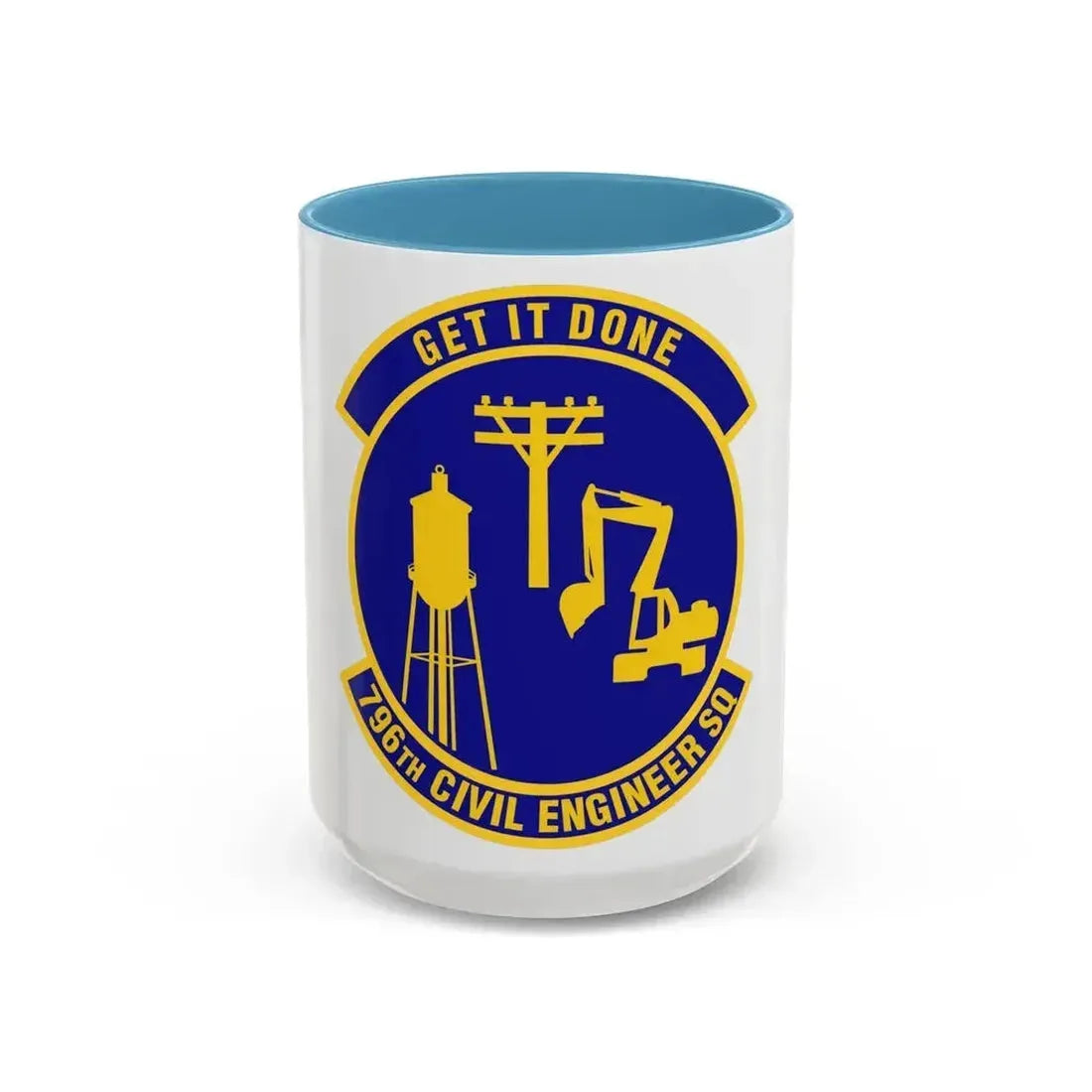 796th Civil Engineer Squadron (U.S. Air Force) Accent Coffee Mug 15oz Light Blue - Go Mug Yourself