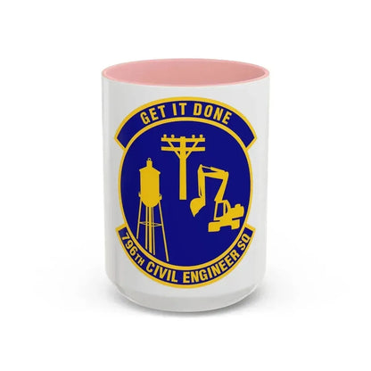 796th Civil Engineer Squadron (U.S. Air Force) Accent Coffee Mug 15oz Pink - Go Mug Yourself