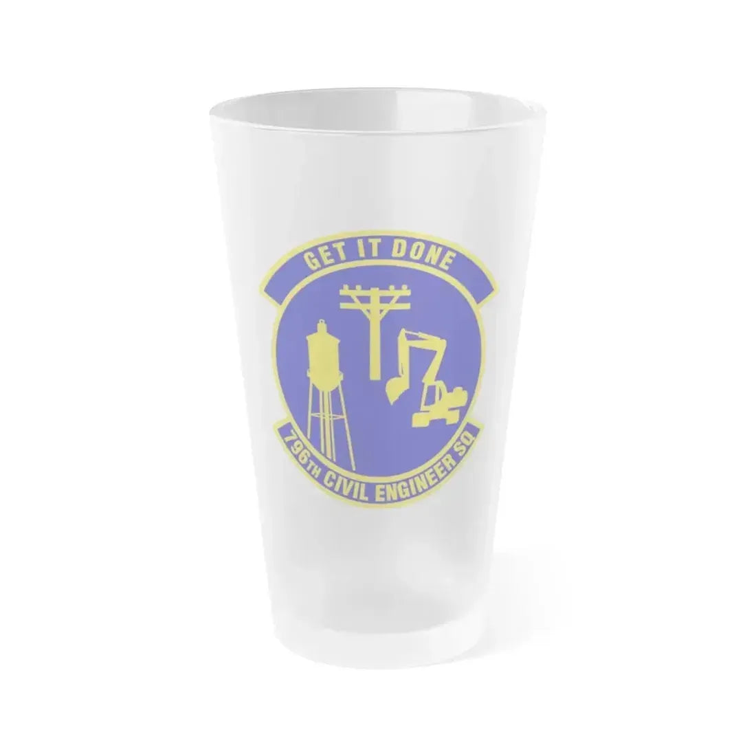 796th Civil Engineer Squadron (U.S. Air Force) Frosted Pint Glass 16oz 16oz Frosted - Go Mug Yourself