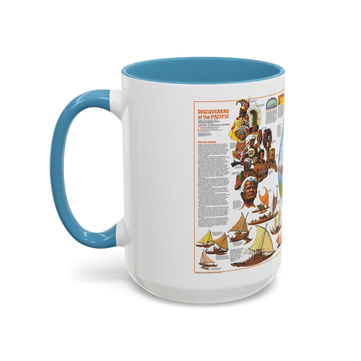 Pacific - Discoverers of the (1974) (Map) Accent Coffee Mug