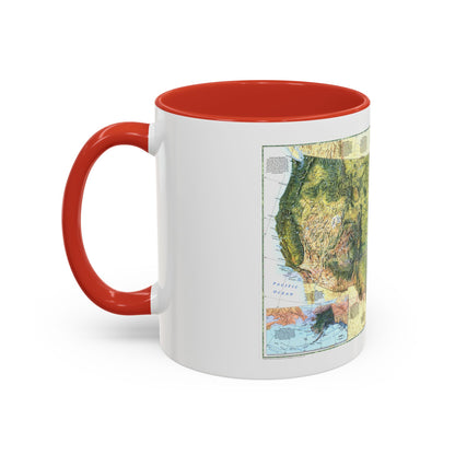 USA - The Physical Landscape (1996) (Map) Accent Coffee Mug