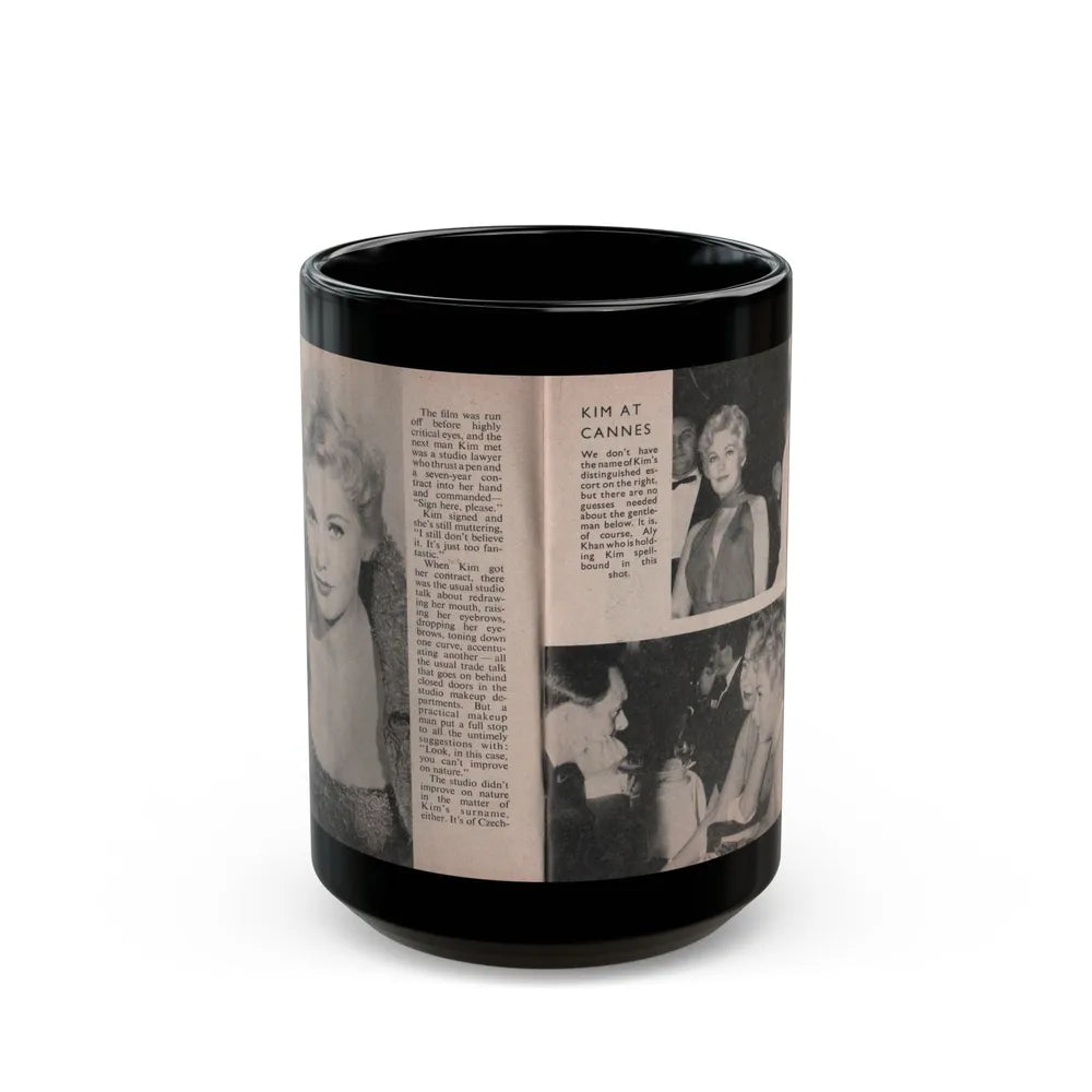 Kim Novak #147 - Scanned Mag. 66 Photos (Vintage Female Icon) Black Coffee Mug-15oz-Go Mug Yourself