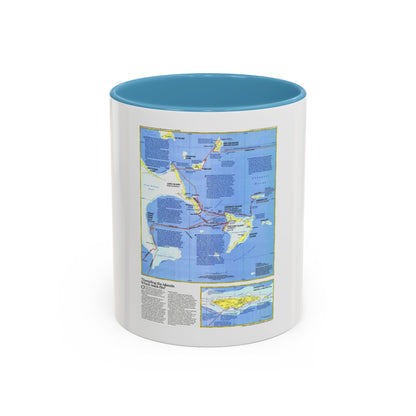 Americas - Threading the Island (1986) (Map) Accent Coffee Mug