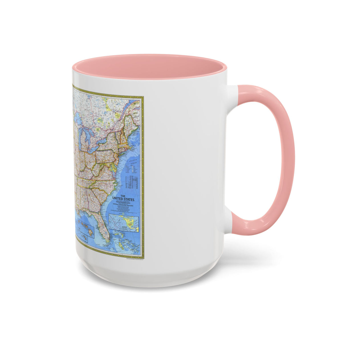 USA - The United States (1976) (Map) Accent Coffee Mug