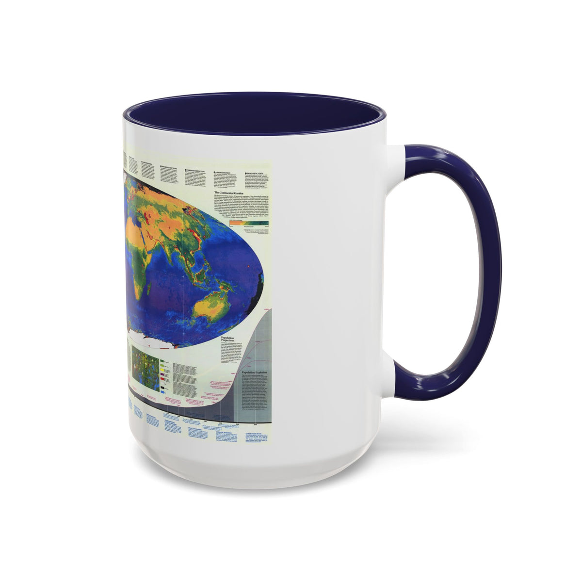 World Map - Endangered Earth (Map) Accent Coffee Mug
