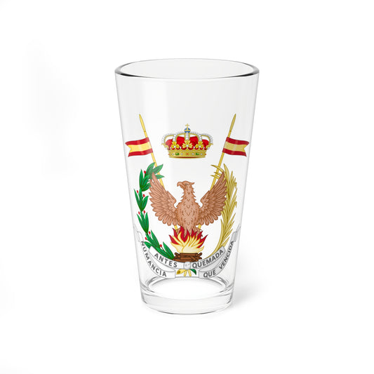 Emblem of the Former Cavalry Regiment Numancia (Spain) (Coat of Arms) Pint Glass 16oz