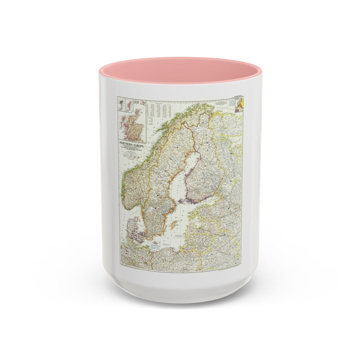 Europe, Northern (1954) (Map) Accent Coffee Mug