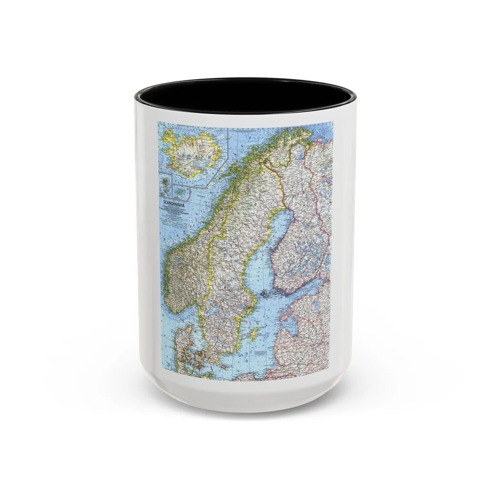 Scandinavia (1963) (Map) Accent Coffee Mug-15oz-Black-Go Mug Yourself