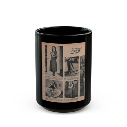 Terry Moore #638 - Magazine Page 4 B&W Photos+4 Captions (Vintage Female Icon) Black Coffee Mug-15oz-Go Mug Yourself