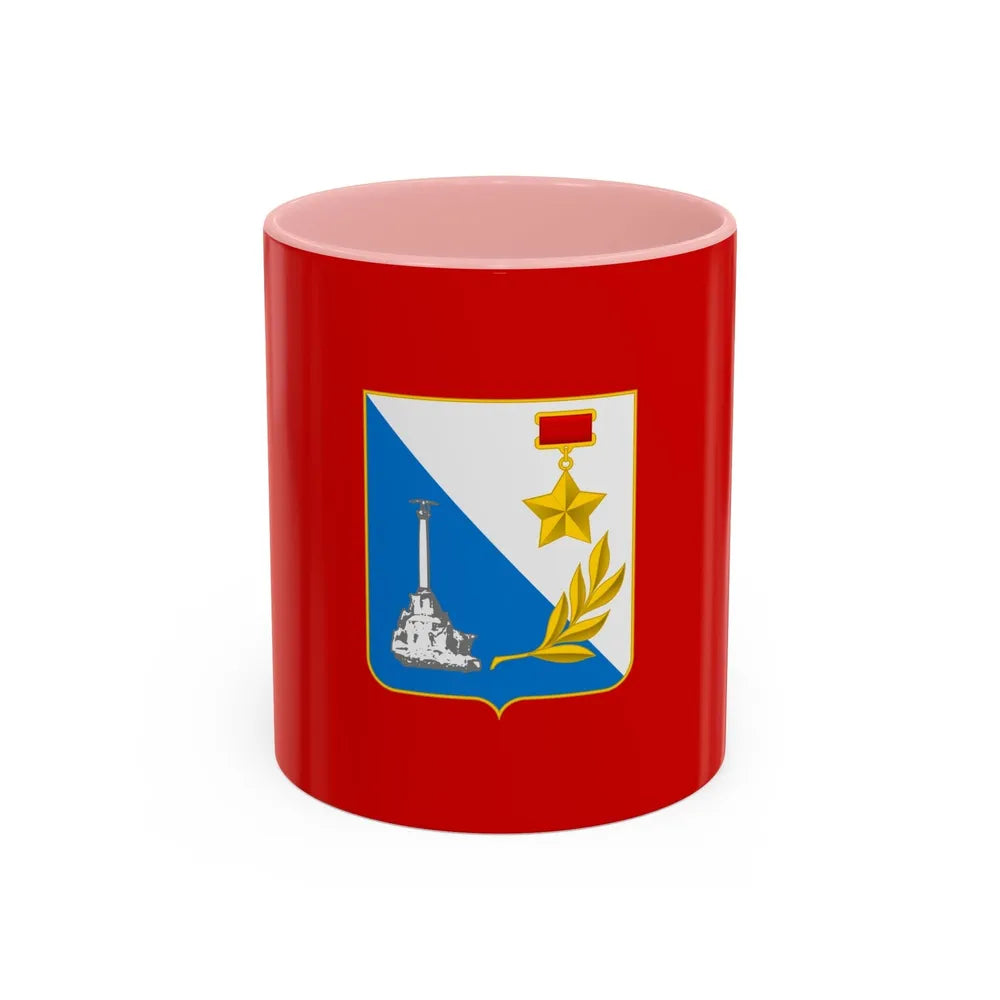 Flag of Sevastopol Ukraine - Accent Coffee Mug-11oz-Pink-Go Mug Yourself