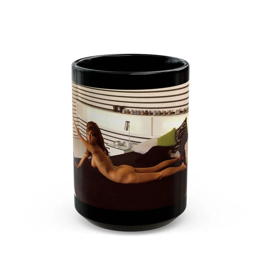 Victoria Vetri #97 - Nude (Vintage Female Icon) Black Coffee Mug-15oz-Go Mug Yourself