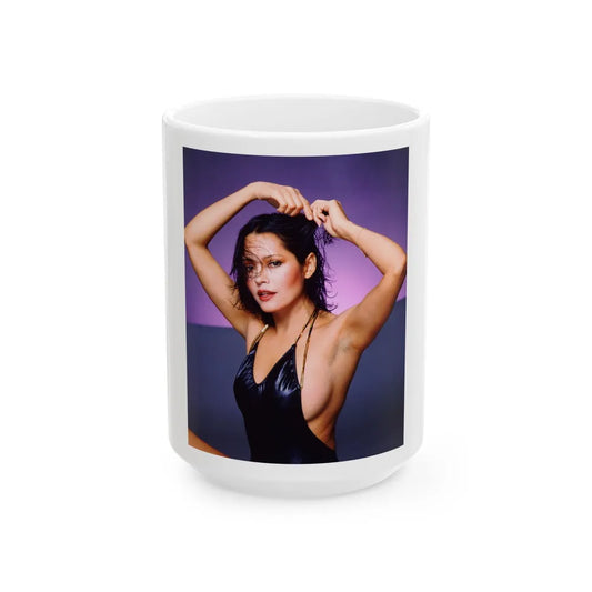 Barbara Carrera #76 (Vintage Female Icon) White Coffee Mug-15oz-Go Mug Yourself