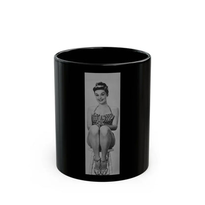 Elaine Stewart #110 (Vintage Female Icon) Black Coffee Mug-11oz-Go Mug Yourself