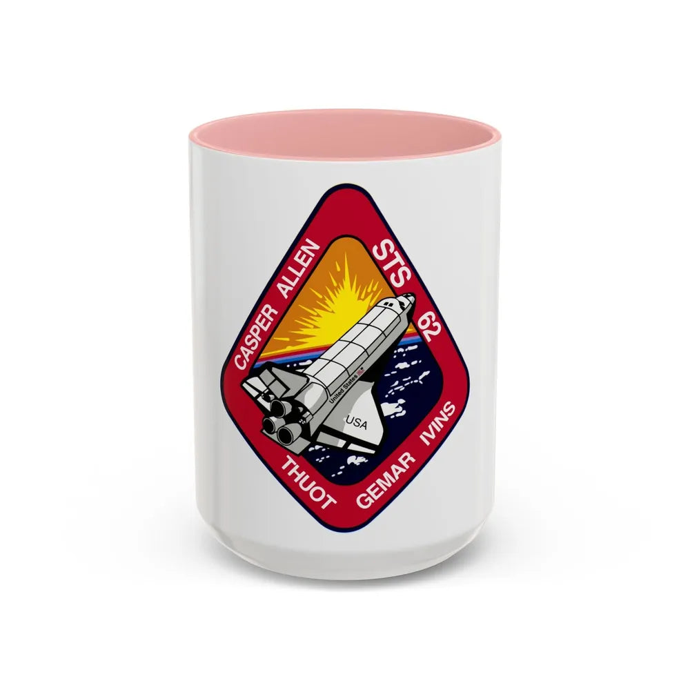 STS 62 (NASA) Accent Coffee Mug-15oz-Pink-Go Mug Yourself