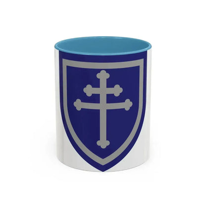 79th Infantry Division SSI (U.S. Army) Accent Coffee Mug 11oz Light Blue - Go Mug Yourself