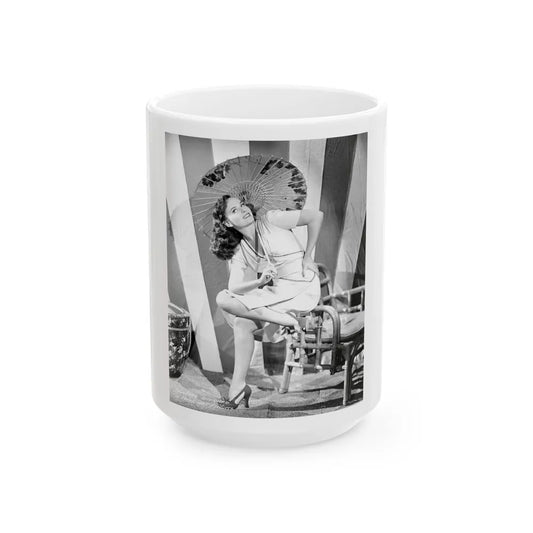 Paulette Goddard #135 (Vintage Female Icon) White Coffee Mug-15oz-Go Mug Yourself