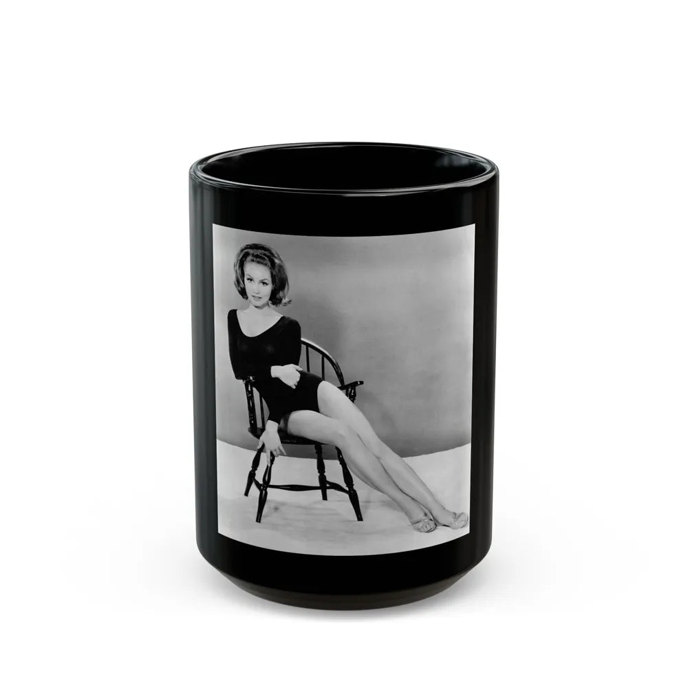 Julie Newmar #35 (Vintage Female Icon) Black Coffee Mug-15oz-Go Mug Yourself