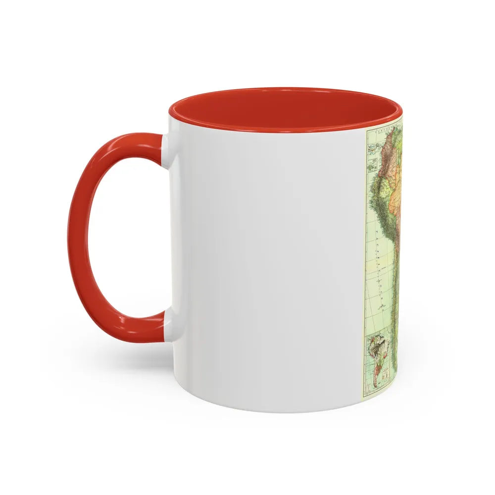 South America (1921) (Map) Accent Coffee Mug-Go Mug Yourself