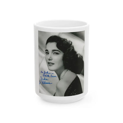 Julia Adams #32 - 8x10 B&W Head & Shoulder Glamour Portrait 1 (Vintage Female Icon) White Coffee Mug-15oz-Go Mug Yourself