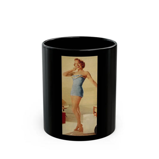 Terry Moore #651 - 3x7 Color Magazine Photo Clipping Circa 50's (Vintage Female Icon) Black Coffee Mug-11oz-Go Mug Yourself