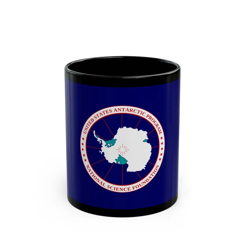 Flag of National Science Foundation Antarctic Program 2 - Black Coffee Mug-11oz-Go Mug Yourself