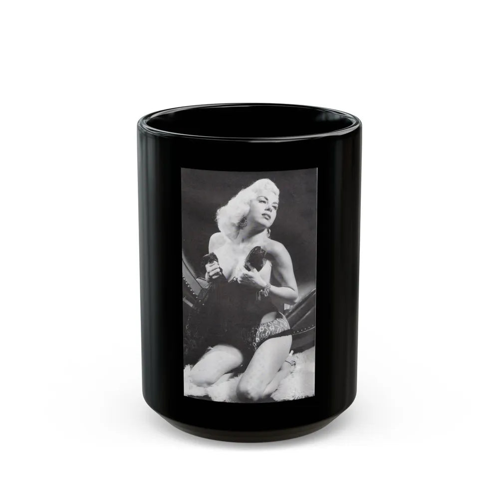 Jeanne Carmen #65 (Vintage Female Icon) Black Coffee Mug-15oz-Go Mug Yourself