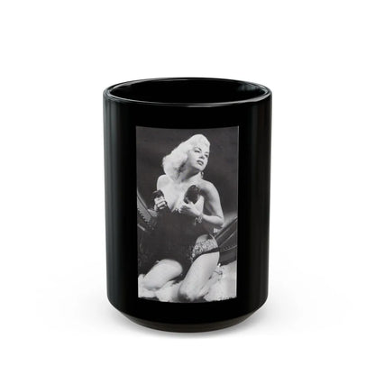 Jeanne Carmen #65 (Vintage Female Icon) Black Coffee Mug-15oz-Go Mug Yourself