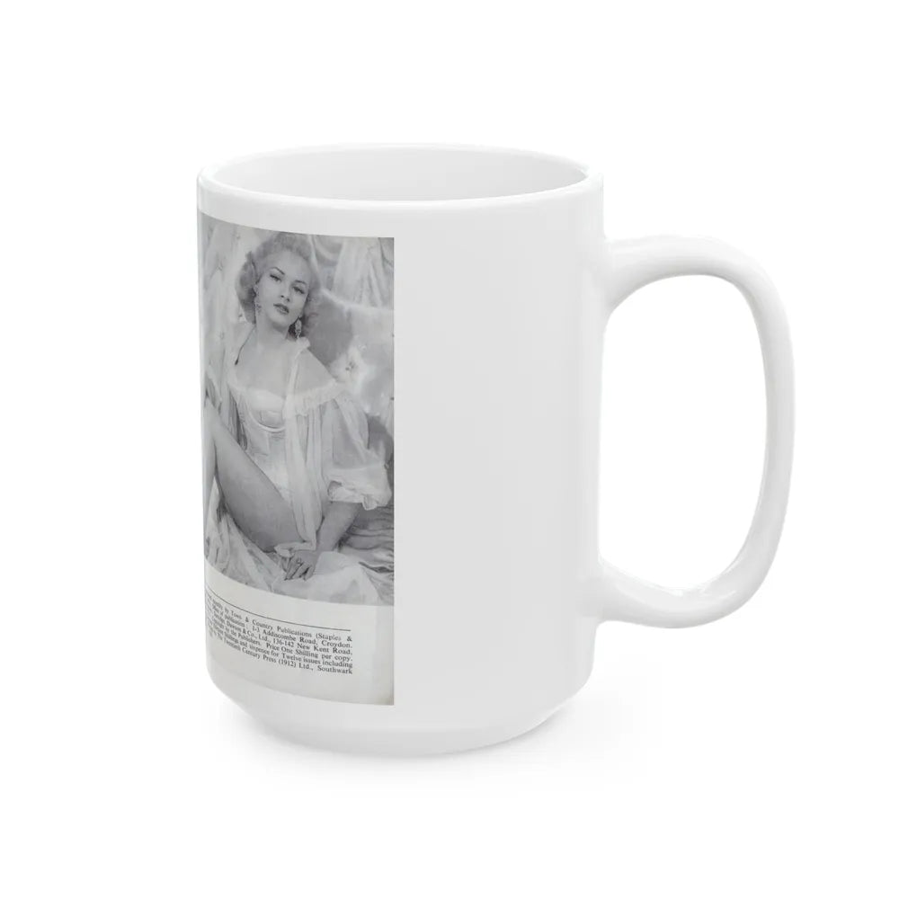 Norma Sykes #168 - 66 PHOTOGRAPHS OF Sabrina U.K. Pocket Mag. Pages 66 & 67 (Vintage Female Icon) White Coffee Mug-Go Mug Yourself