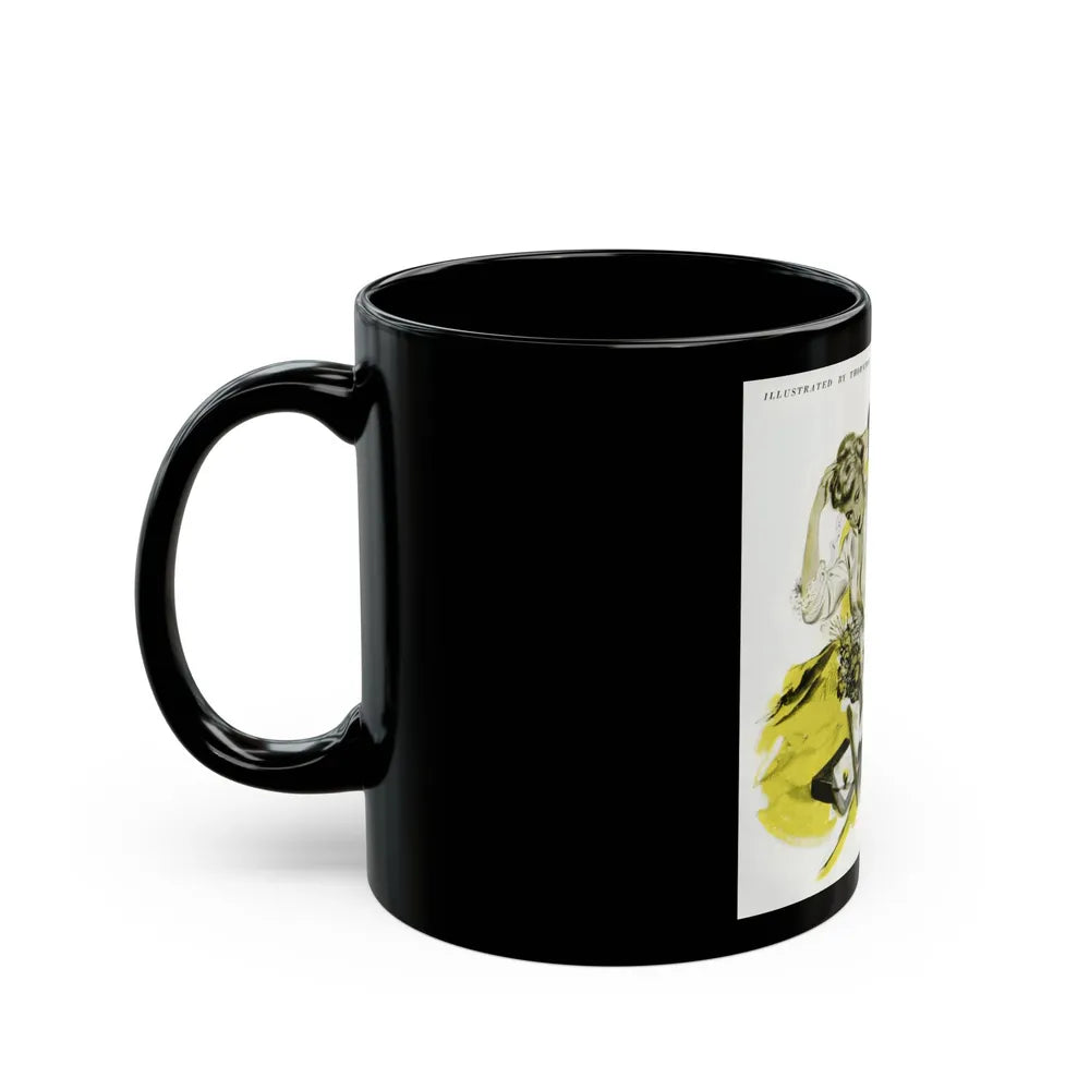 Dottie Looked At Marv, 1948 - Black Coffee Mug-Go Mug Yourself