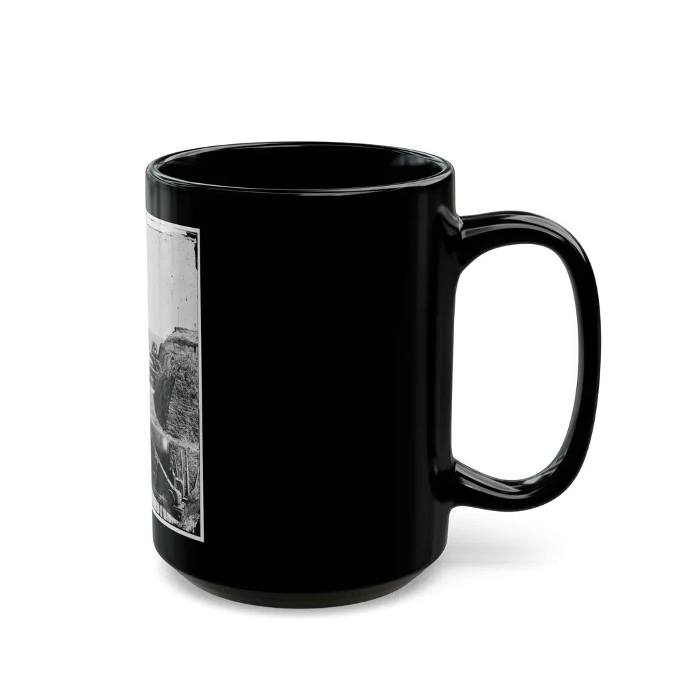 Charleston, S.C. Battery Of Confederate Fort Johnson; Fort Sumter In Distance (U.S. Civil War) Black Coffee Mug-Go Mug Yourself