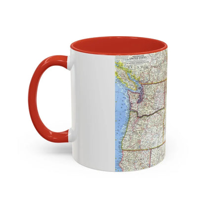 USA - Northwestern (1960) (Map) Accent Coffee Mug-Go Mug Yourself