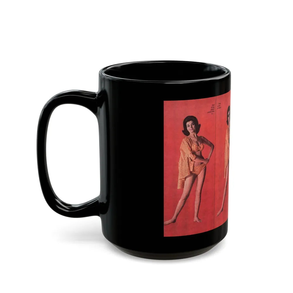 Nancy Kovack #96 - Esquire June 1961 (Vintage Female Icon) Black Coffee Mug-Go Mug Yourself