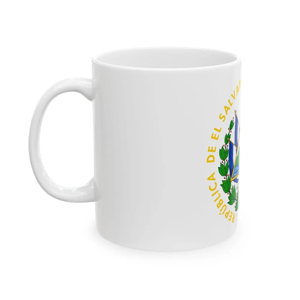 Coat of arms of El Salvador - White Coffee Mug-Go Mug Yourself