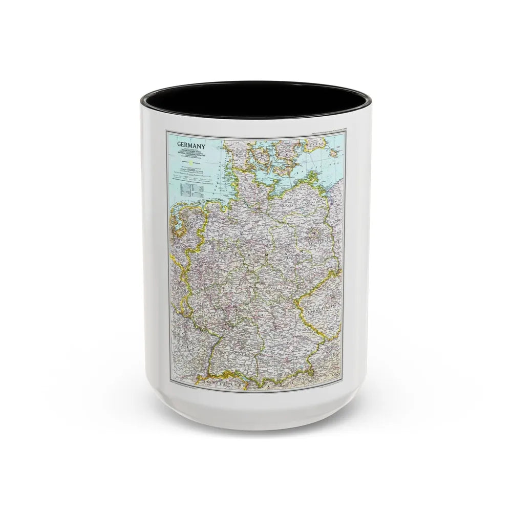 Germany (1991) (Map) Accent Coffee Mug-15oz-Black-Go Mug Yourself