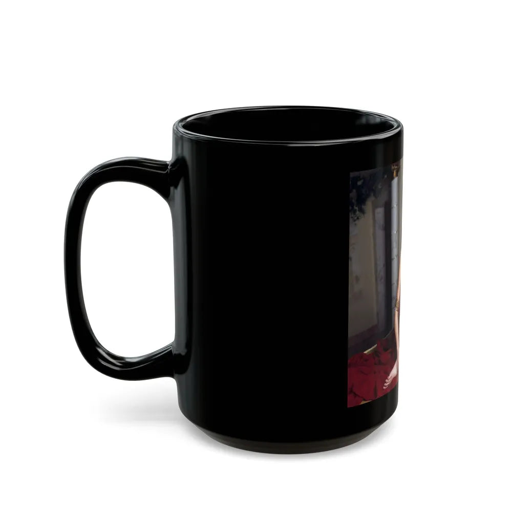 Julie Ege #254 (Vintage Female Icon) Black Coffee Mug-Go Mug Yourself