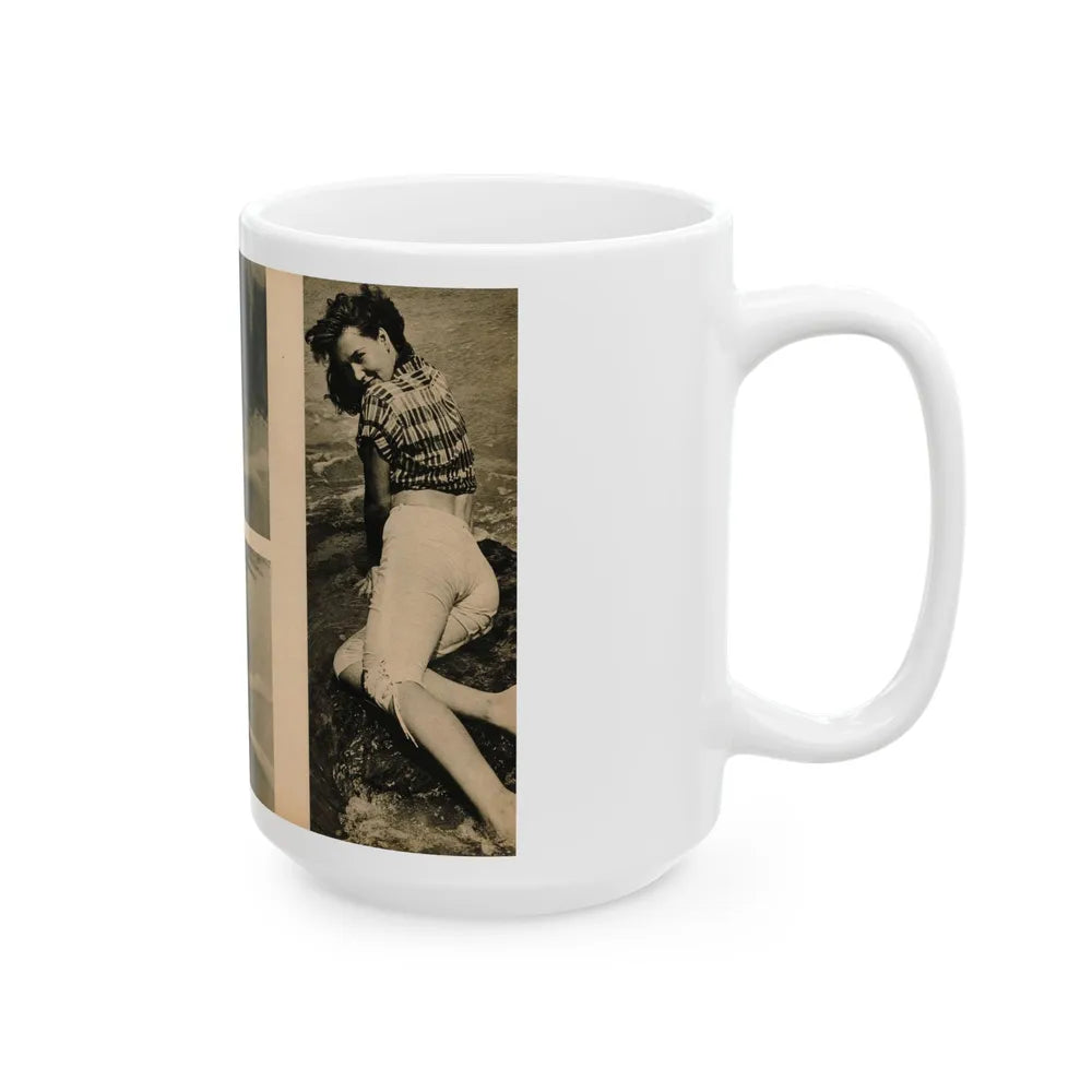 Penny Duncan #48 - [Pages 22 & 23] Pages 3 & 4 of 4 with, Penny+3 B&W Photos & 1 Caption from Stag Mag. April '56 (Vintage Female Icon) White Coffee Mug-Go Mug Yourself