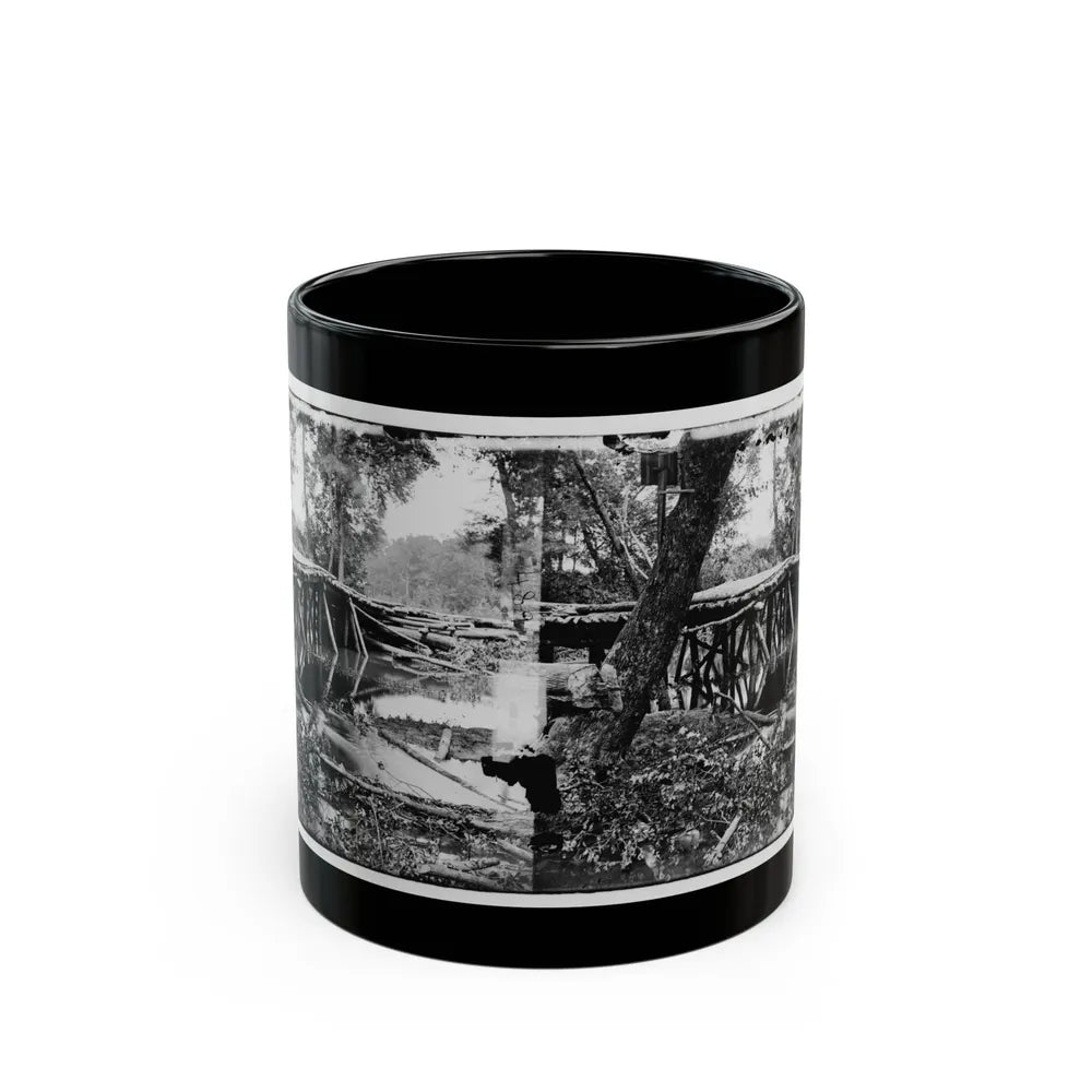 Chickahominy River, Va. Military Bridge Built By The 15th New York Volunteers Under Col. John Mcl. Murphy (U.S. Civil War) Black Coffee Mug-11oz-Go Mug Yourself