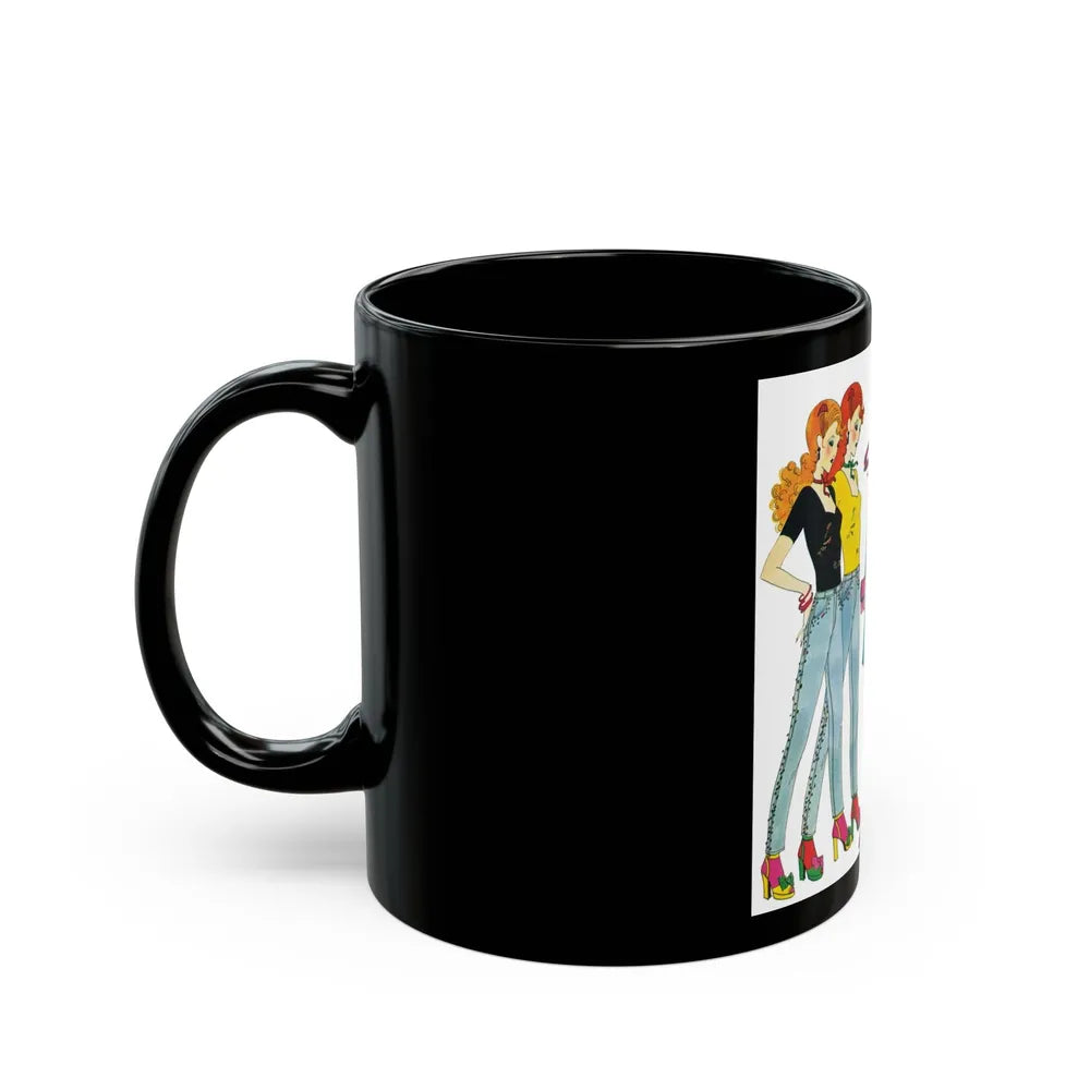 Fashion illustration, Destiny magazine, 1973 - Black Coffee Mug-Go Mug Yourself