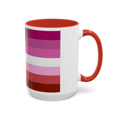 Lesbian Pride Flag - Accent Coffee Mug-Go Mug Yourself