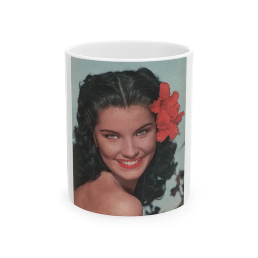 Debra Paget #515 - Magazine Clipping Color Photo & Caption from 1951 ''Bird Of Paradise'' '51 1 (Vintage Female Icon) White Coffee Mug-11oz-Go Mug Yourself