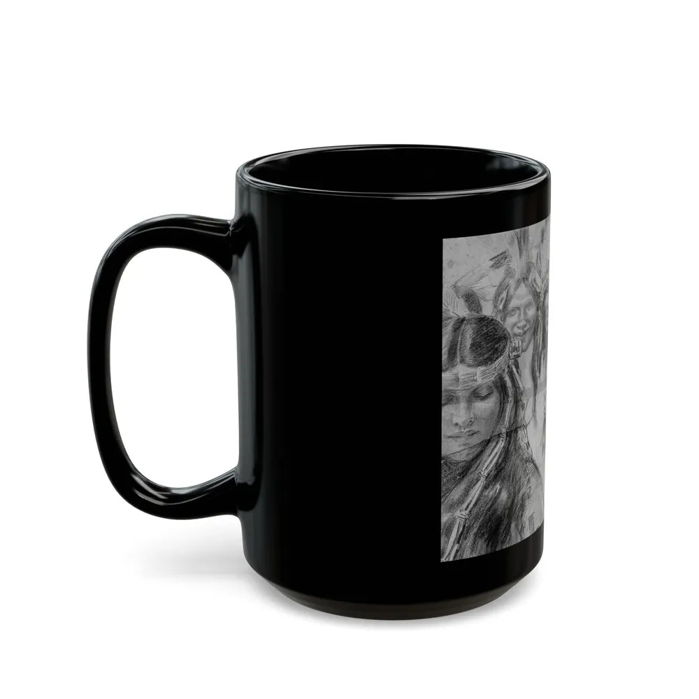 Drawing of Natives, 1906 - Black Coffee Mug-Go Mug Yourself