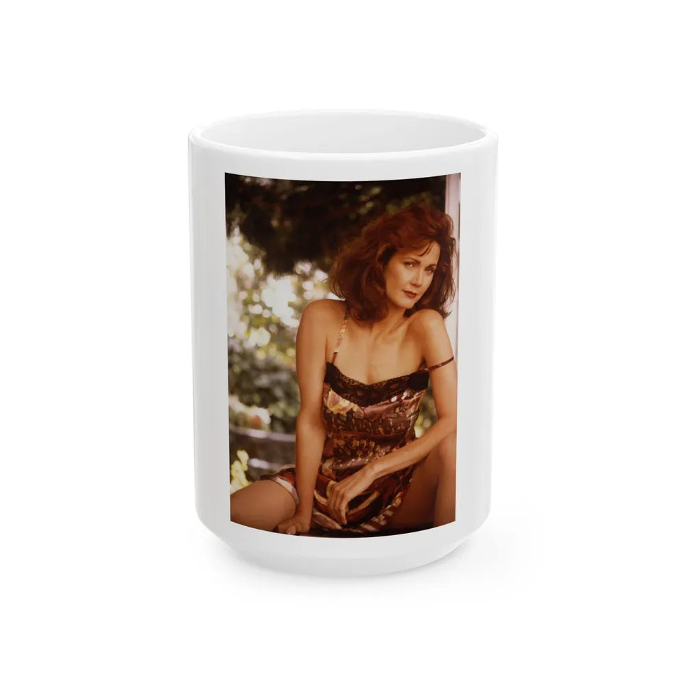 Lynda Carter #213 (Vintage Female Icon) White Coffee Mug-15oz-Go Mug Yourself