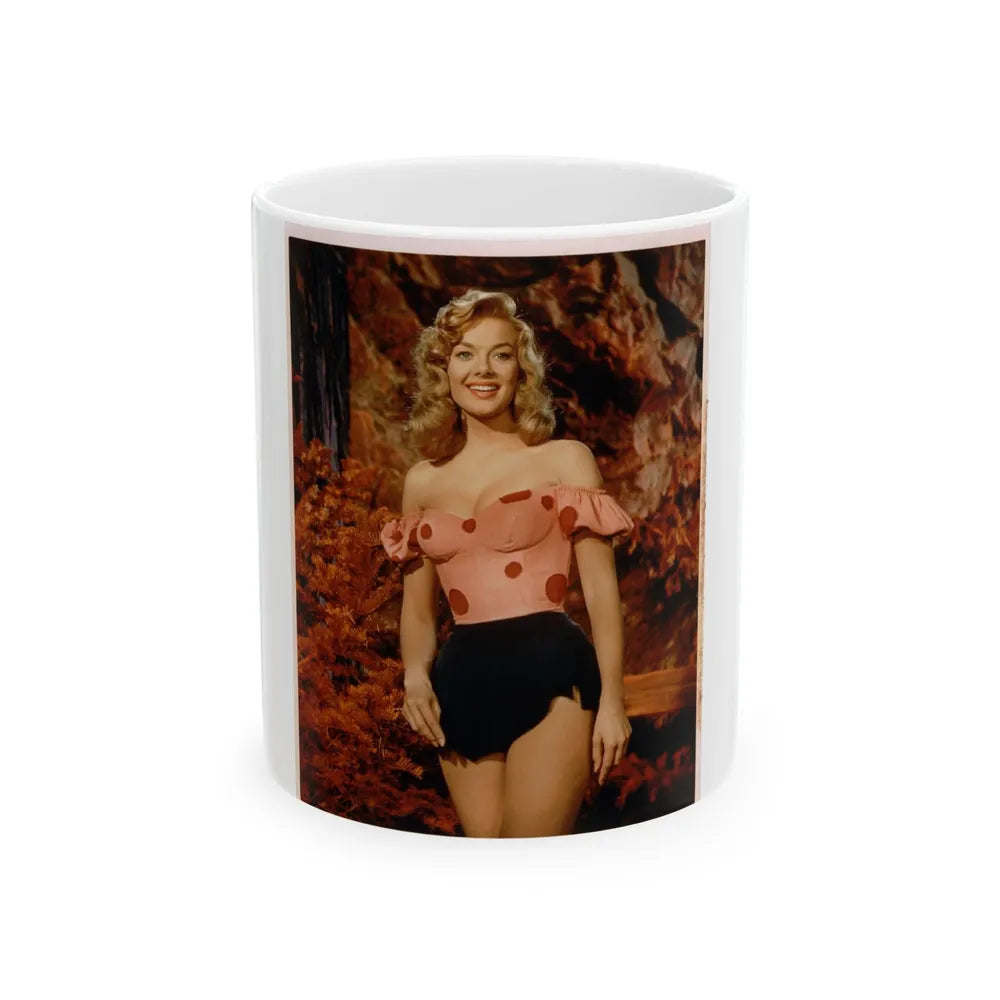 Leslie Parrish #24 3 (Vintage Female Icon) White Coffee Mug-11oz-Go Mug Yourself