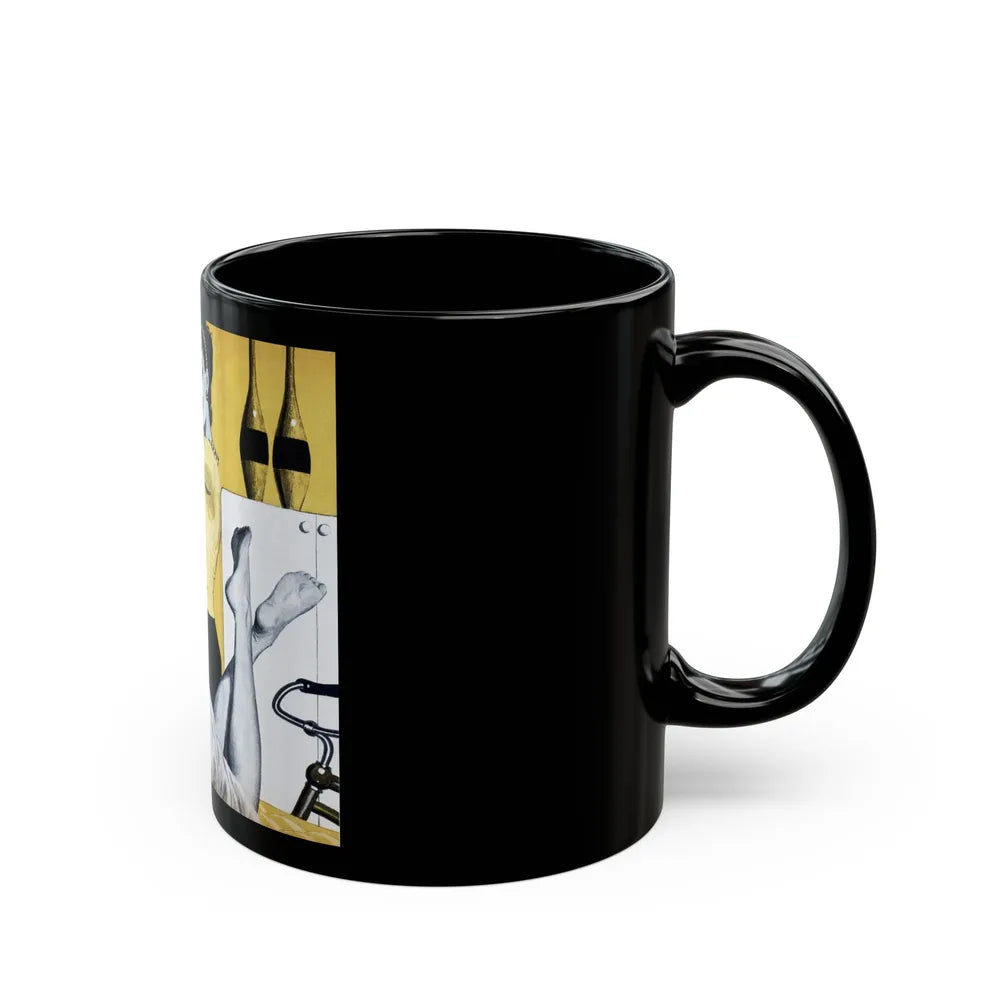 Handsome and the Body Beautiful, Cavalier, May 1958 - Black Coffee Mug-Go Mug Yourself